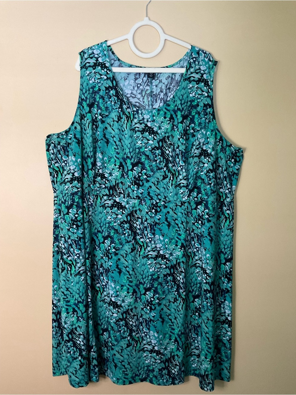 ellos Teal Printed Sleeveless Dress